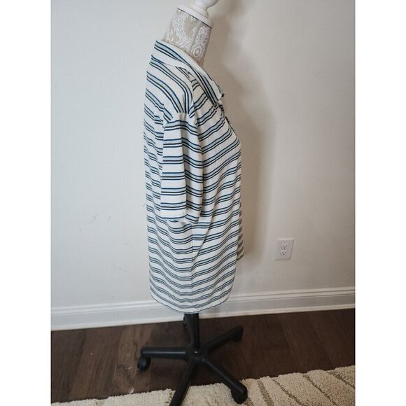 Mohnton Made Polo Shirt Golf White Striped Short Sleeve Men's Large - Picture 5 of 7